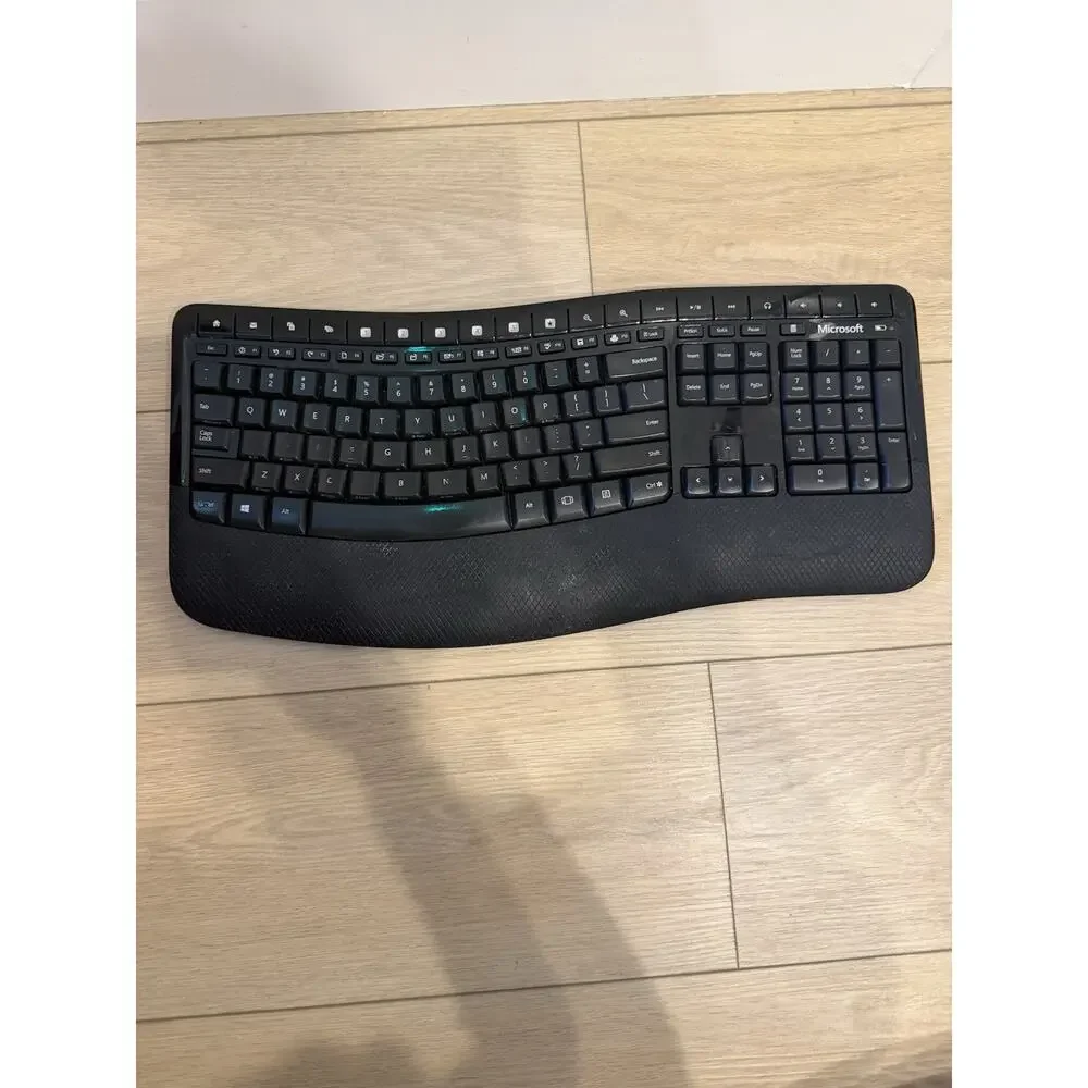 Microsoft Wireless Comfort Keyboard 5050 #1728 NO RECEIVER/DONGLE Ergonomic